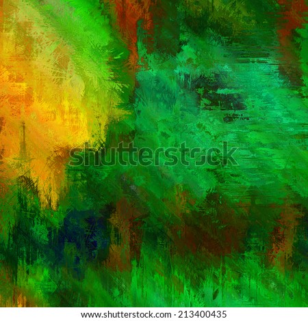 art abstract colorful acrylic background in green, brown and gold colors