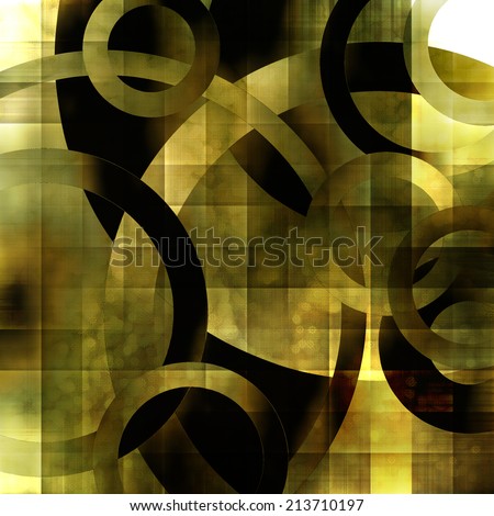 art abstract geometric textured transparent colorful background with circles in green, grey, olive, gold, white and black colors