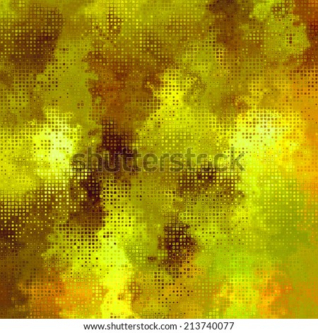 art abstract pixel geometric pattern background in gold, green and brown colors