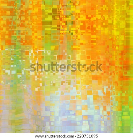 art abstract pixel geometric  pattern background in gold, orange and green colors