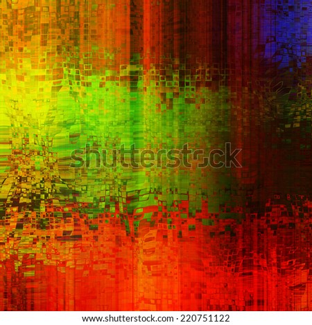 art abstract pixel geometric  pattern background in red, gold and rainbow colors