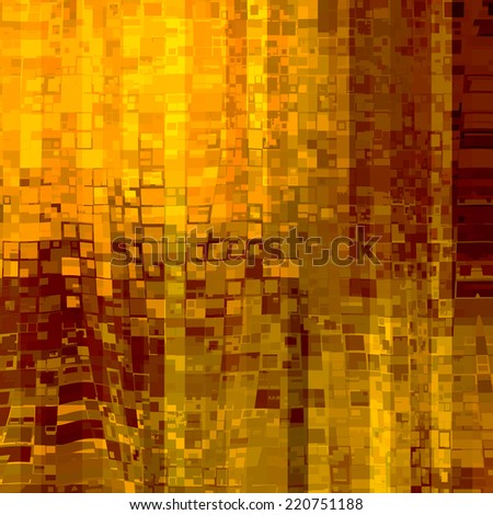 art abstract pixel geometric  pattern monochrome background in gold, yellow, orange and brown colors