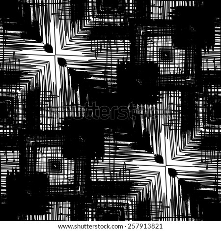 art sketched naive ornamental black pattern isolated on white background, s.14