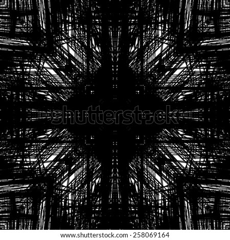 art sketched naive ornamental black pattern isolated on white background, s.13