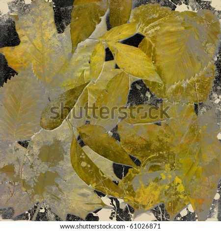 art floral gold leaves vintage background