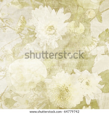 art floral grunge light monochrome background in white and olive for family holidays