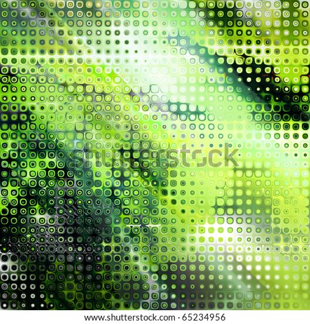art abstract geometric green, black and white background with halftone