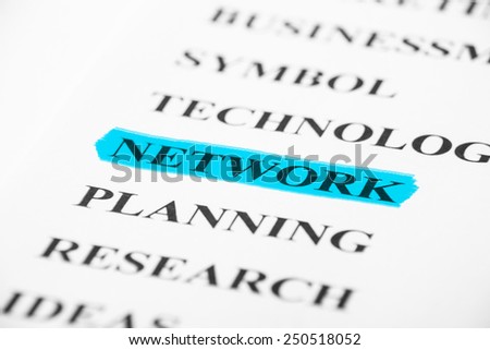 Network with some other related words on paper.
