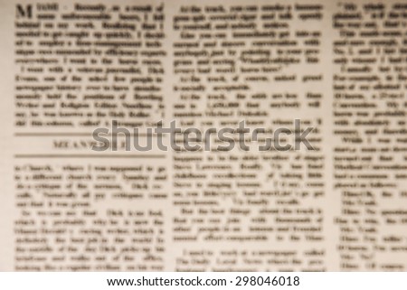 Blurred newspaper background is bokeh for your edit.