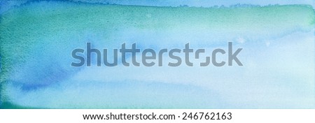Blue Abstract Watercolor Background Header Banner hand painted