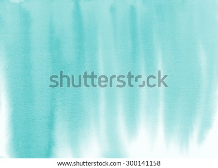 Teal Blue Abstract Watercolor Hand Painted Background