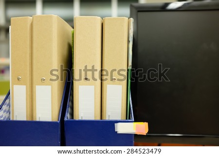 Folder paper in office.