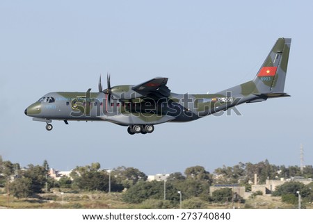 Luqa, Malta April 29, 2015: Vietnamese Air Force: CASA C-295M transiting through Malta on its delivery flight.