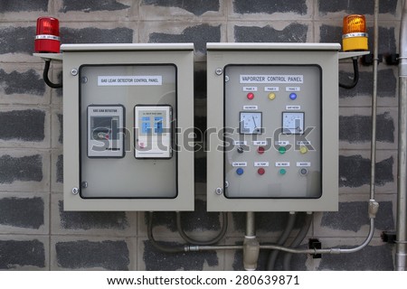 Gas leak detector control panel and vaporizer control panel