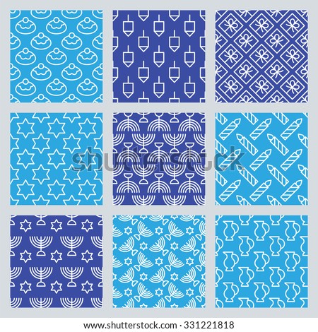 Seamless pattern for Jewish holiday Hanukkah. Vector illustration