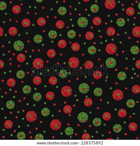 Red and green circles, watercolor pattern