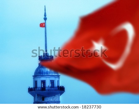 turkish flag in istanbul,