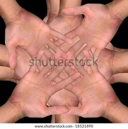 hands clasped showing determination in black background