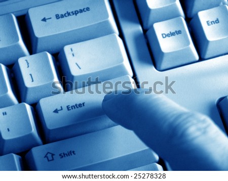 close up businessman fingers typing on a keyboard