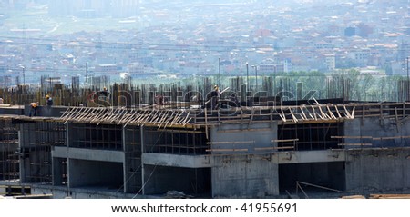 an image of construction zone and building