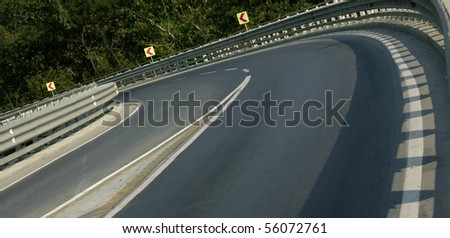 close up shot of a road curve