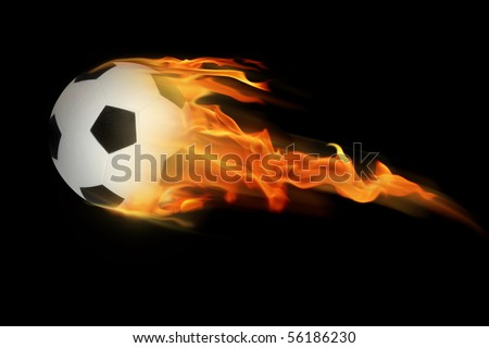 an image of a soccerball on fire