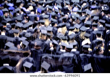 an image of students at graduation ceremony(Motion Blur)