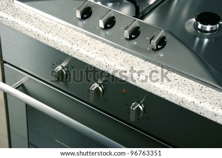 close up shot of stove for Modern Kitchen