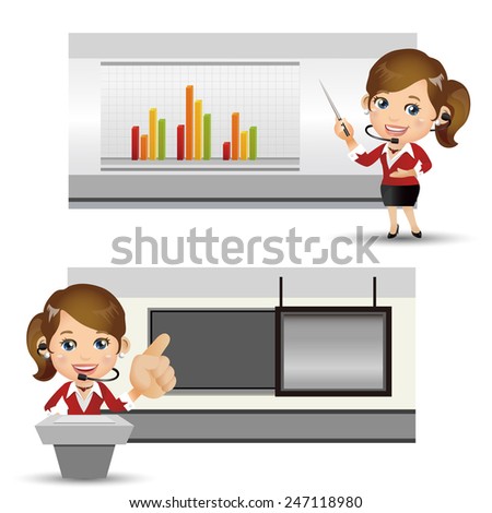 People Set - Business - Businesswomen with chart and board