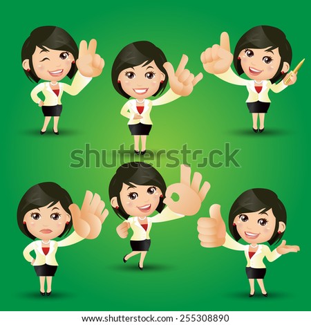 People Set - Business - Businesswoman with hand sign