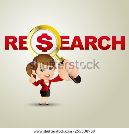 People Set - Business - Businesswoman. Research and dollar