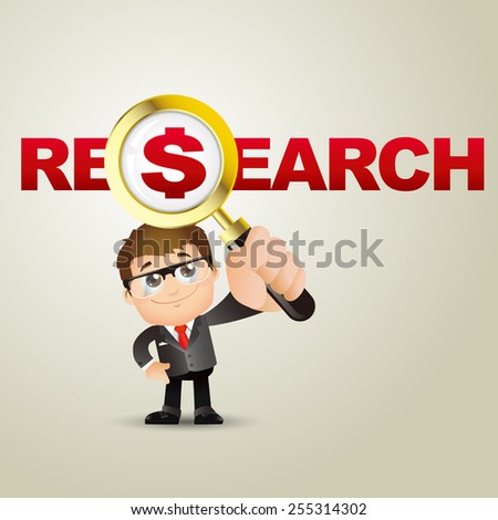 People Set - Business - Businessman. Research and dollar