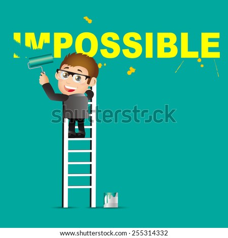 People Set - Business - Businessman erasing the word impossible