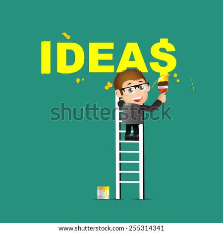 People Set - Business - Businessmen painting ideas concept