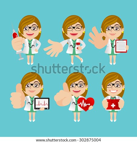 People Set - Profession - Doctor in different poses