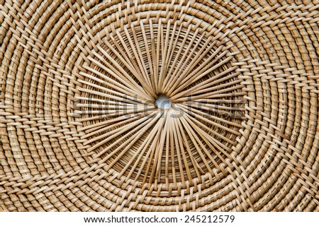 Weave pattern rattan background.Woven rattan by handmade