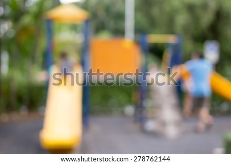 Defocused and blurred image for background of children\'s playground,activities at public park