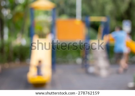 Defocused and blurred image for background of children\'s playground,activities at public park