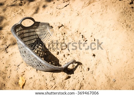 Hod in sand at construction site