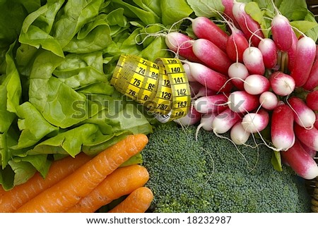 vegetables with meter diet concept