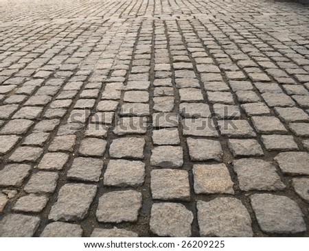 Detail of a cobbled road