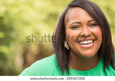Happy African American woman