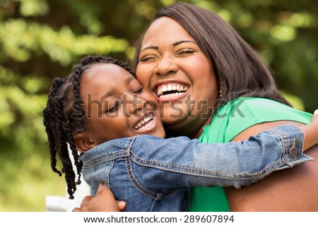 African American mother and daughter.