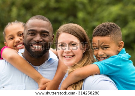 Beautiful diverse family