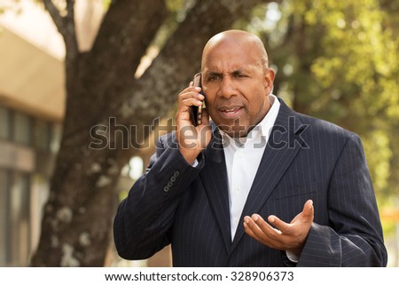 African American businessman having a difficult conversation.