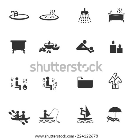 Recreation and spa icons