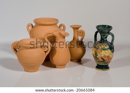Ceramic vessels. Manual work. Greece. Crete.