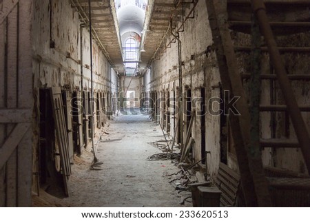 PHILADELPHIA, NOV. 15: Cell block at Eastern State Penitentiary Historic Site located in Philadelphia, PA as seen on November 15, 2014.