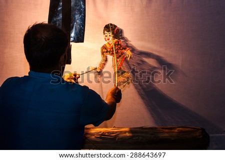 Traditional south of Thailand Shadow Puppet Show,Nakhon Si Thammarat