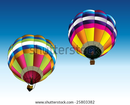 Play Hard Beautiful Hot Air Balloon and Clouds Scalable Vector Illustration